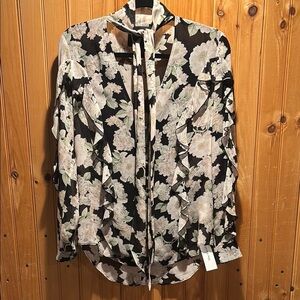 NICHOLAS ruffle silk blouse